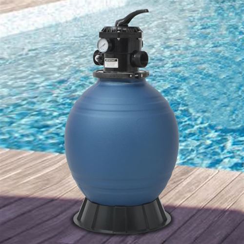Vidaxl Bleu Filtre À Sable Pour Piscine Avec Vanne 6 Positions 460 Mm