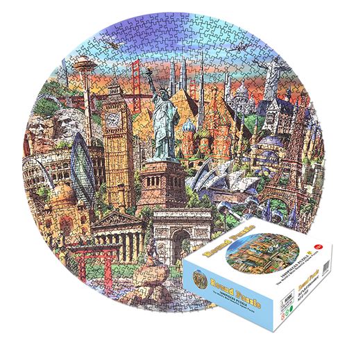 Puzzle 1000 Pièces Rond pour enfants et adultes _ multicolore
