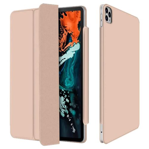 Etui en PU réveil automatique et sommeil avec support tri-pliure rose pour votre Apple iPad Pro 11 pouces (2020)