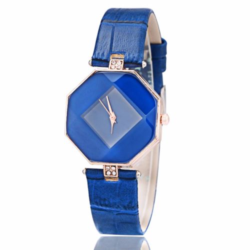 Montre femme coréenne de haute qualité tempérament quartz losange - bleu