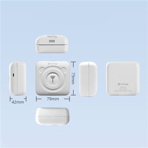 Imprimante photo PeriPage Mini imprimante thermique Bluetooth portable avec 10  rouleaux de papier d'impression - Marron