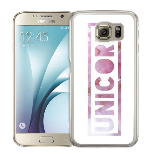 Coque pour Samsung Galaxy S7 unicorn fleurs licorne