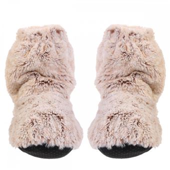 Chaussons chauffants en fourrure