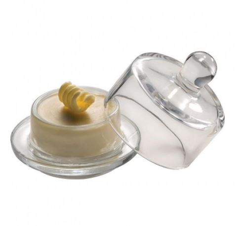 Beurrier rond en verre avec couvercle aps