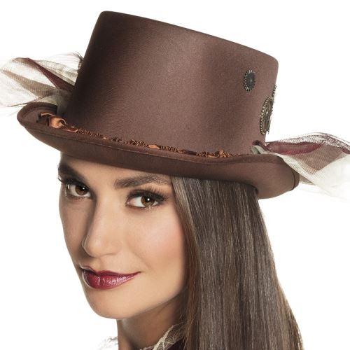 chapeau steampunk voilette femme - 54528