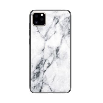 Coque en TPU modèle de grain de marbre hybride blanc pour ...
