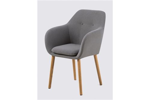 Fauteuil emma assise tissu - gris clair