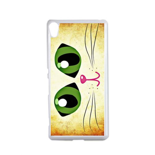 Coque Yeux De Chat Vert Compatible Sony Xperia X Transparent
