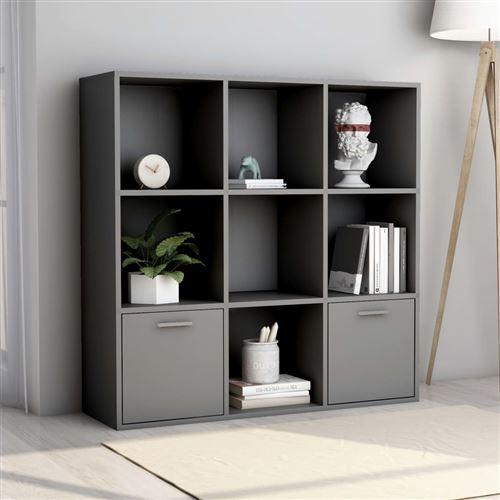 vidaXL Bibliothèque Gris 98x30x98 cm Aggloméré