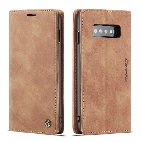 Etui en PU support auto-absorbé marron pour votre Samsung Galaxy S10