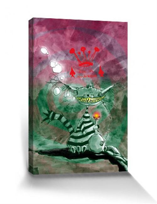 Art Urbain Poster Reproduction Sur Toile, Tendue Sur Châssis - Chat De Chester Au Pays Des Merveilles, Marcus Merget (100x60 cm)