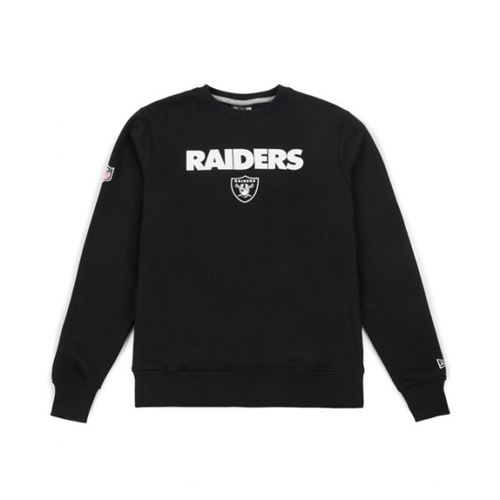 Sweat NFL Oakland Raiders New Era Team apparel Crew Neck noir pour homme taille S