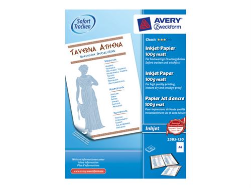 Avery Zweckform Classic Inkjet Paper 2585 - papier - 150 feuille(s)