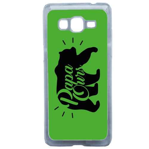 Coque Papa Ours Fond Vert Compatible Samsung Grand Prime Transparent