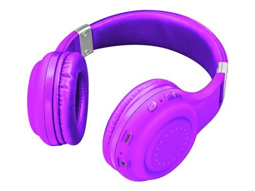 Trust Dura - Koptelefoon met micro - over oor - Bluetooth - draadloos - neon paars
