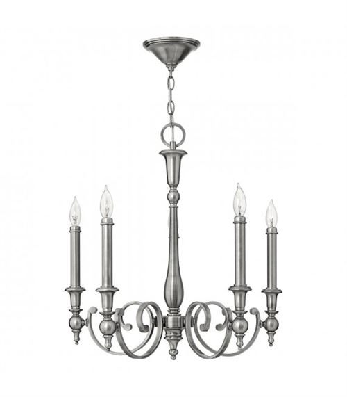 Suspension Yorktown, nickel brossé, 5 ampoules