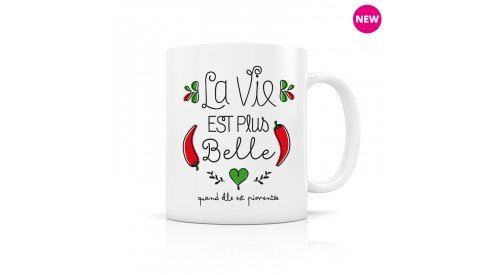 Mug céramique « La vie est plus belle quand elle est pimentée »