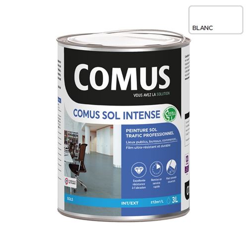 Comus Sol Intense Blanc 3l Peinture Sols Intérieurs Et Extérieurs, Trafic Intense/professionnel