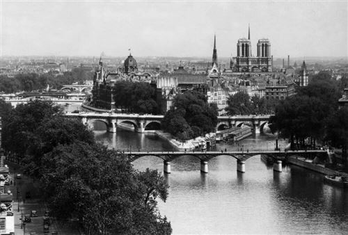 Vue générale de l'Ile de la Cité vers 1900 - Contrecollage aluminium - 90x60