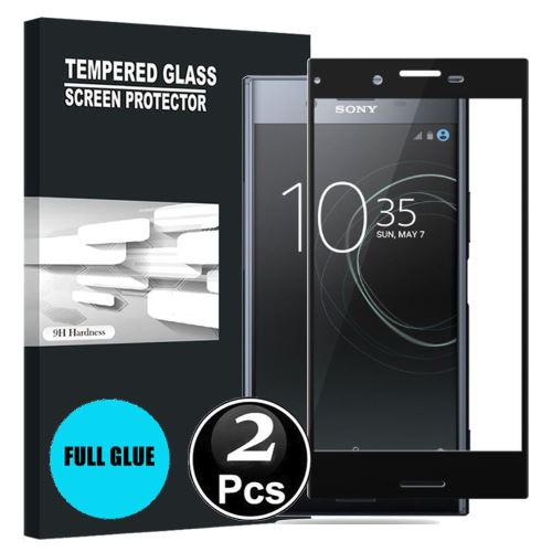 Sony Xperia XZ Premium Vitre protection d'ecran en verre trempé incassable protection integrale Full 3D Tempered Glass FULL GLUE - [X2-Noir]