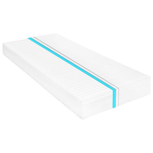 Matelas 180 x 200 cm 7 zones Mousse PU 16 cm H2 H3 vidaXL - Blanc
