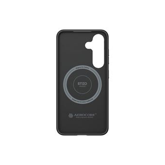Spigen Enzo GP-FPS931PGA - Coque de protection pour téléphone portable - aimant en aramide - fibre aramide, polyuréthanne thermoplastique (TPU), finition en carbone, aluminium anodisé - argent noir - pour Galaxy S25