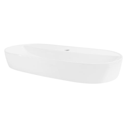 ML-Design Lavabo en Céramique Blanc Brillant 80 x 40 x 12 cm, Ovale, Vasque à Poser sur