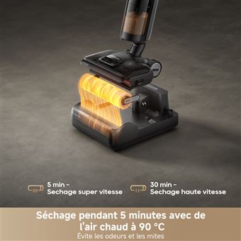 DREAME H12 Pro FlexReach Aspirateur Laveur, portée à Plat à 180°, séchage 5 Min, Aspiration 18 kPa, Lavage à Chaud à 90 °C, Nettoyage Deux Bords, 50 Minutes de Nettoyage