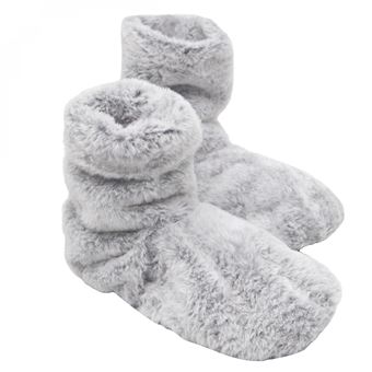 Boots, bottes, chaussons chauffants micro ondes déhoussables - Gris clair - Vivezen - 1