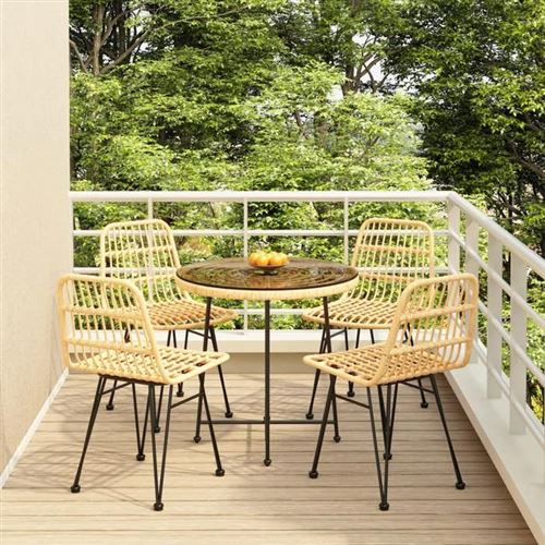 Non Communiqué Marron Vidaxl Ensemble À Manger De Jardin 5Pcs Résine Tressée, Ensemble De Patio, Ensemble Bistro De Jardin, Ensemble De Salle À 3157843
