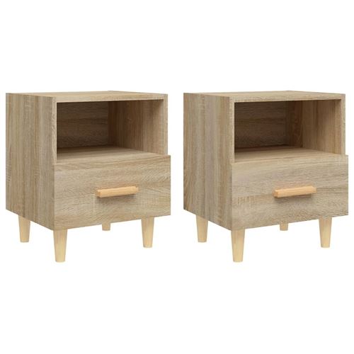 Vidaxl Tables De Chevet 2 Pcs Chêne Sonoma 40X35x47 Cm - Image 3