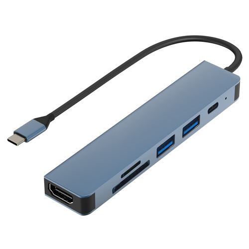 Newmight Hub USB C 6 en 1 Adaptateur USB C avec HDMI 4K@30HZ, Port PD 100W,  USB3.0 Transfert de données Rapide, Lecteur de Carte SD/TF, pour MacBook et  Autres appareils de Type