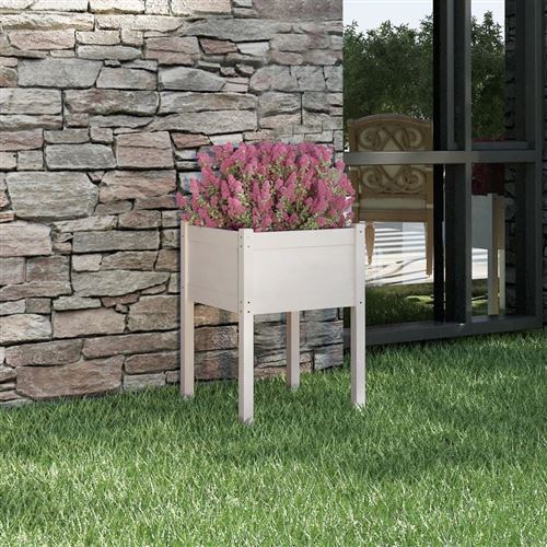 Vidaxl Blanc Jardinière 50X50x70 Cm Bois De Pin Massif - Image 2