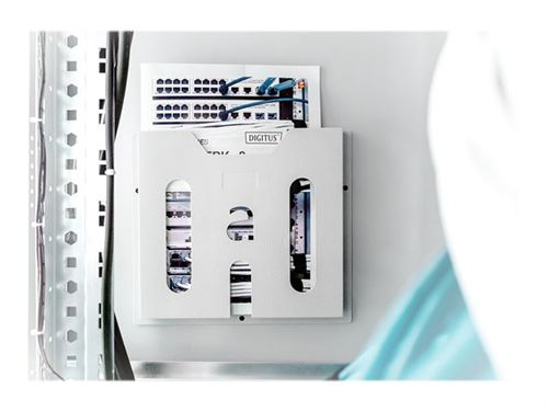 DIGITUS - Poche de plan de câblage - gris clair, RAL 7035