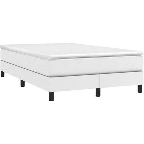 vidaXL Cadre de lit Blanc 120x200 cm Similicuir