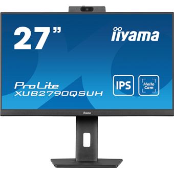 iiyama ProLite XUB2790QSUH-B1 - Écran LED - 27" - 2560 x 1440 QHD @ 100 Hz - IPS - 250 cd/m² - 1300:1 - 0.4 ms - HDMI, DisplayPort, USB-C - haut-parleurs - noir mat