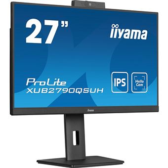 iiyama ProLite XUB2790QSUH-B1 - Écran LED - 27" - 2560 x 1440 QHD @ 100 Hz - IPS - 250 cd/m² - 1300:1 - 0.4 ms - HDMI, DisplayPort, USB-C - haut-parleurs - noir mat