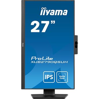 iiyama ProLite XUB2790QSUH-B1 - Écran LED - 27" - 2560 x 1440 QHD @ 100 Hz - IPS - 250 cd/m² - 1300:1 - 0.4 ms - HDMI, DisplayPort, USB-C - haut-parleurs - noir mat