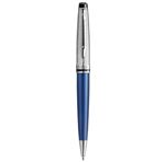 WATERMAN Expert Deluxe Stylo bille, Laque métallique Bleu, capuchon métal, recharge bleue pointe moyenne, Coffret cadeau