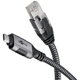 Goobay Câble Ethernet USB-C vers RJ45 CAT 6 FTP - 1