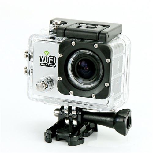 Camera Embarqu&eacute;e Sports Wi-Fi LCD Caisson Etanche Waterproof 12 Mp Full HD Blanc + SD 64Go