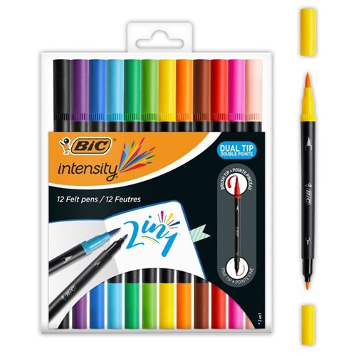 Non Communiqué Feutres D'écriture Bic Intensity - Double Pointe - 12 Pcs