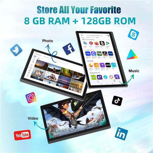 Tablette VANWIN V7Promax 10.4 Écran 2k 2000*1200 64Go 5G+2.4G WiFi(Gris) - Tablette  tactile - Achat & prix
