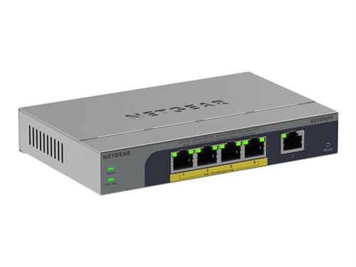NETGEAR GS105EPP Unmanaged Gigabit Ethernet (10/100/1000) Power over Ethernet (PoE) Desktop/Wall-Mounting Grey
