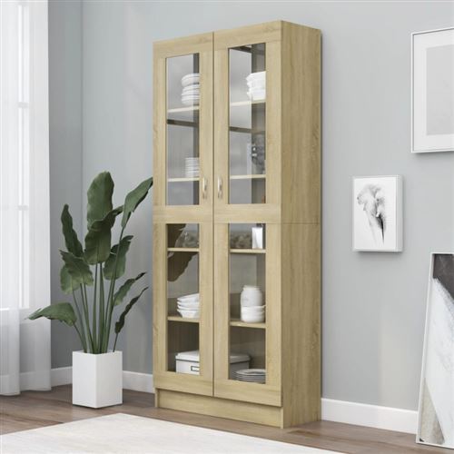 vidaXL Armoire vitrine Chêne sonoma 82,5x30,5x185,5 cm Bois ingénierie