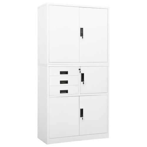 Vidaxl Blanc Armoire De Bureau 180 Cm - Image 3