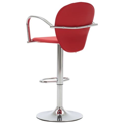vidaXL Tabouret de bar avec accoudoir Rouge Similicuir