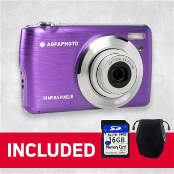 Appareil Photo Numérique Compact Agfa Photo Realishot DC8200PR Violet Housse + Carte SD 16Go incluses