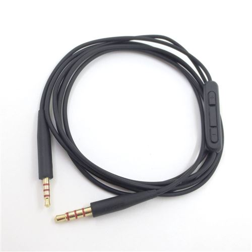 Câble IOS audio pour casque Bose QuietComfort QC25 QC35 OE2 OE2i AE2 Noir