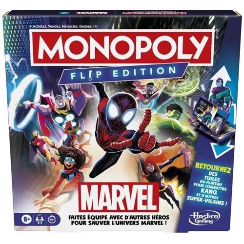 Jeu de Plateau Monopoly Flip Edition : Marvel - Version Fran&ccedil;aise